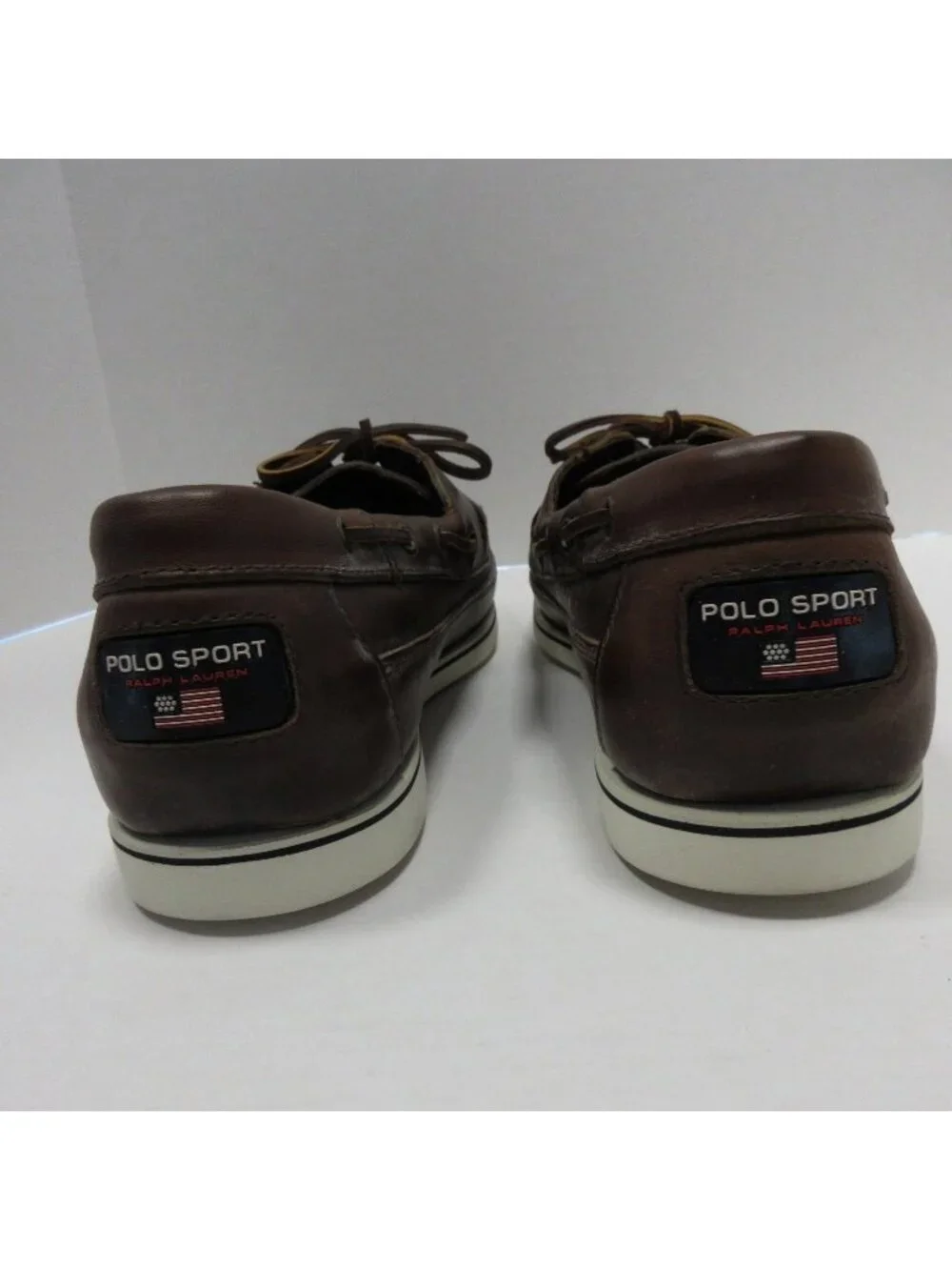 VTG Polo Ralph Lauren Sport Boat Shoes 11 D Leather Moccasin Lace Up